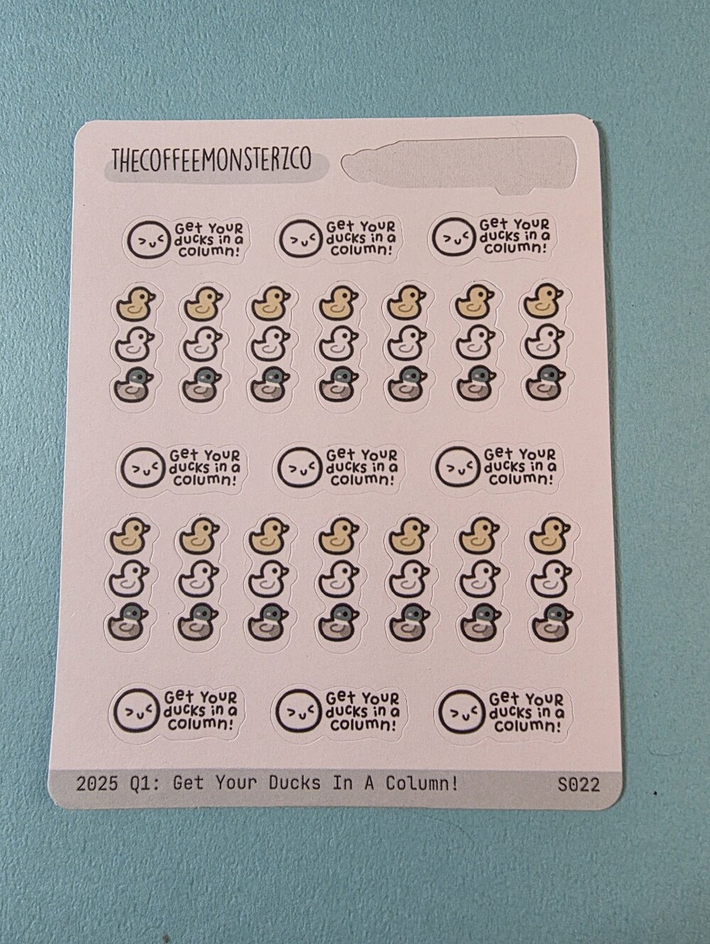 Get Your Ducks Sticker Sheet - TheCoffeeMonsterzCo